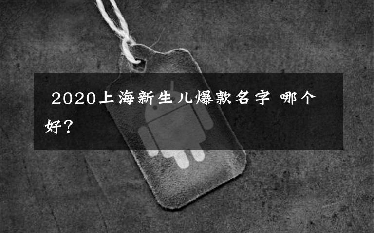  2020上海新生兒爆款名字 哪個好？