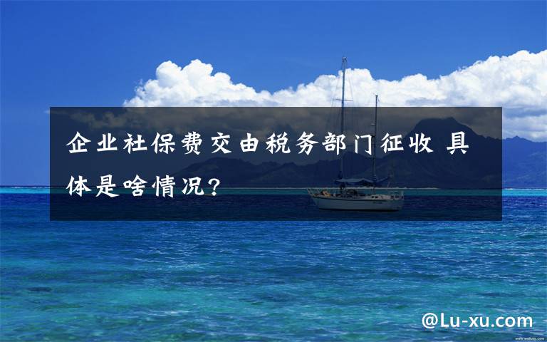 企業(yè)社保費交由稅務(wù)部門征收 具體是啥情況?