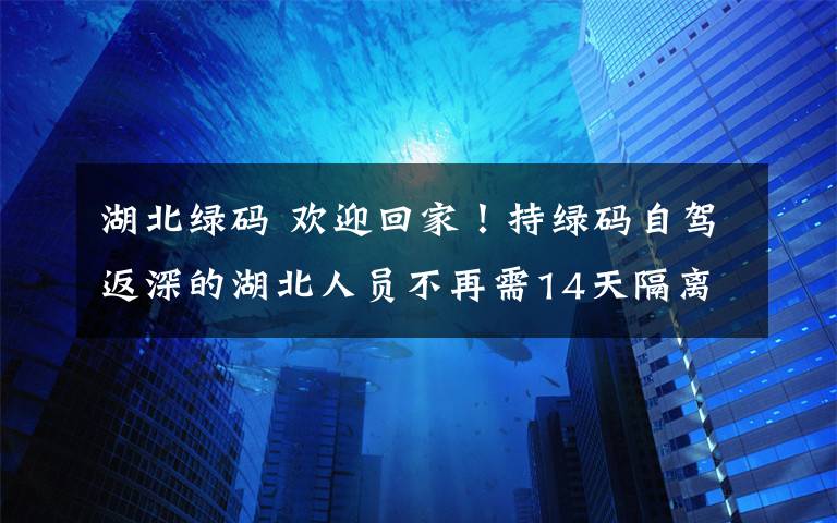 湖北綠碼 歡迎回家！持綠碼自駕返深的湖北人員不再需14天隔離