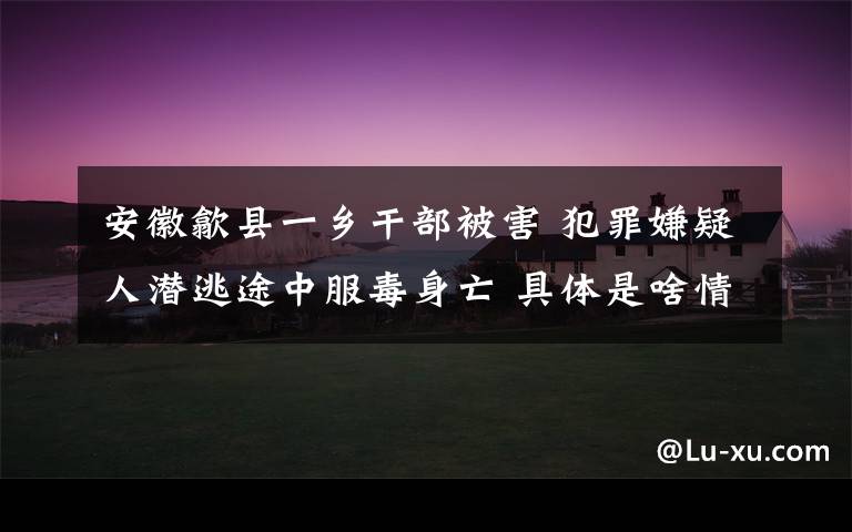 安徽歙縣一鄉(xiāng)干部被害 犯罪嫌疑人潛逃途中服毒身亡 具體是啥情況?