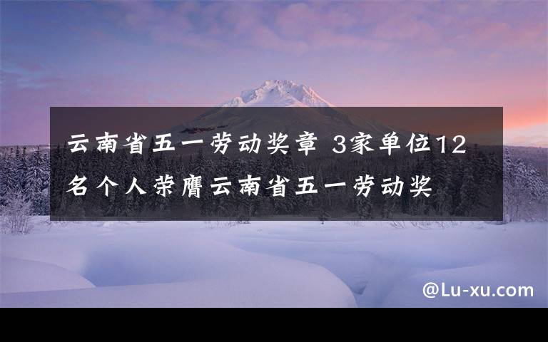 云南省五一勞動獎?wù)?3家單位12名個人榮膺云南省五一勞動獎