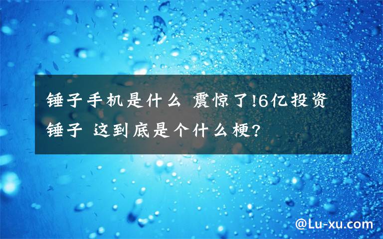 錘子手機(jī)是什么 震驚了!6億投資錘子 這到底是個(gè)什么梗?