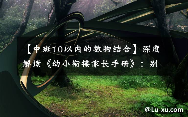 【中班10以內(nèi)的數(shù)物結(jié)合】深度解讀《幼小銜接家長(zhǎng)手冊(cè)》：別讓你的準(zhǔn)備，成無(wú)用功