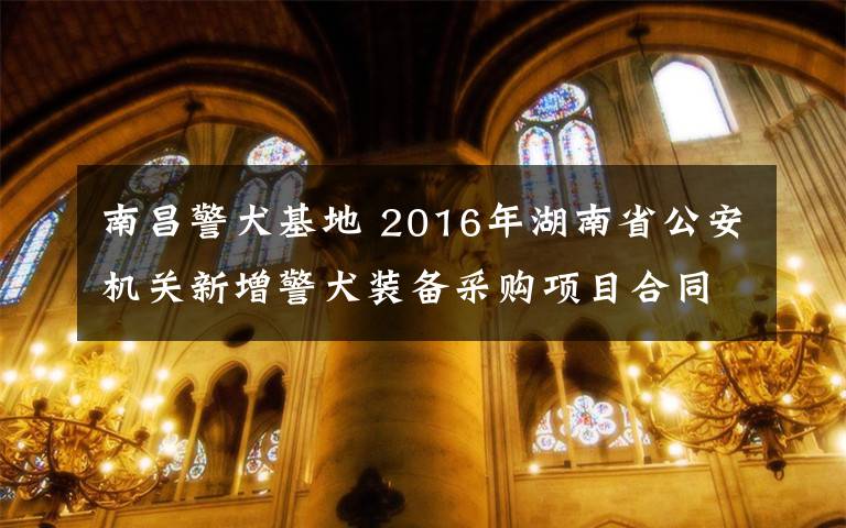 南昌警犬基地 2016年湖南省公安機(jī)關(guān)新增警犬裝備采購項(xiàng)目合同公告