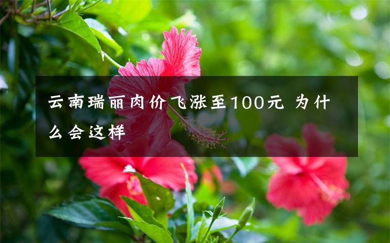 云南瑞麗肉價飛漲至100元 為什么會這樣