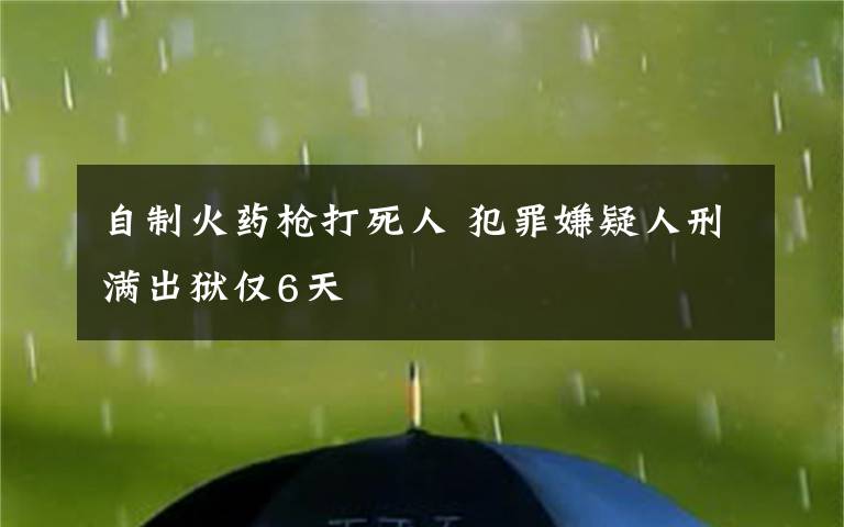 自制火藥槍打死人 犯罪嫌疑人刑滿出獄僅6天