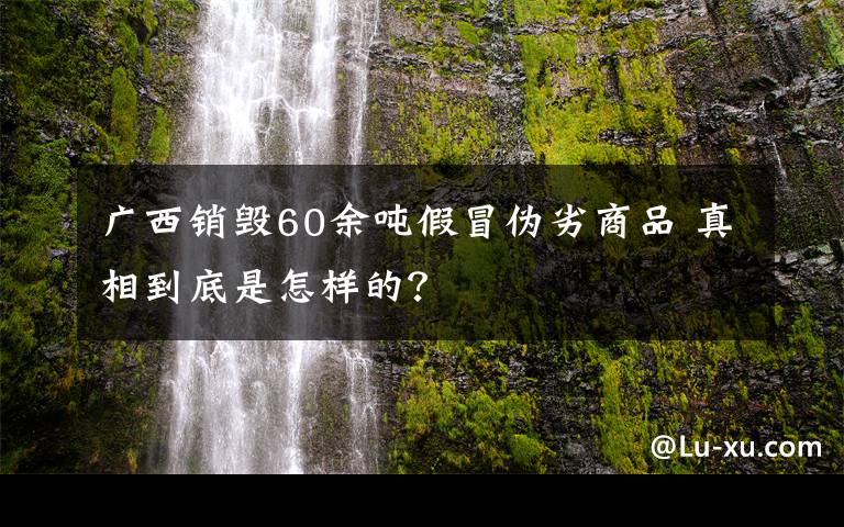 廣西銷毀60余噸假冒偽劣商品 真相到底是怎樣的？