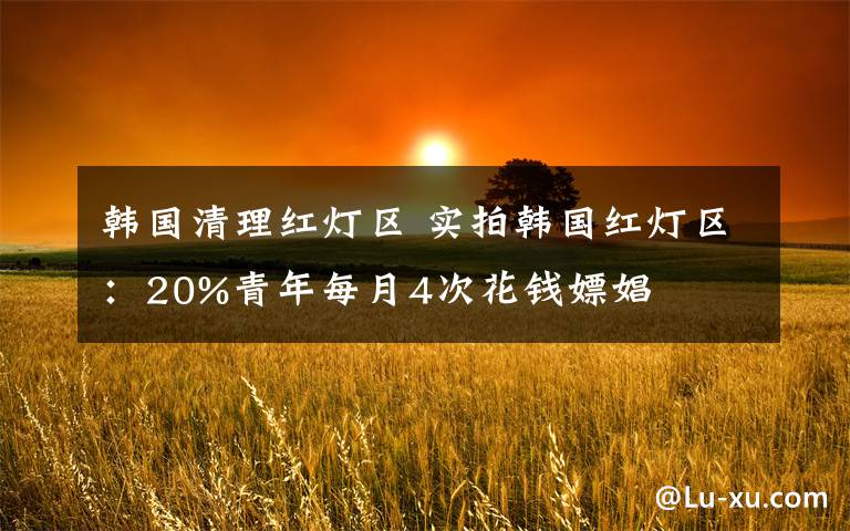 韓國清理紅燈區(qū) 實拍韓國紅燈區(qū)：20%青年每月4次花錢嫖娼