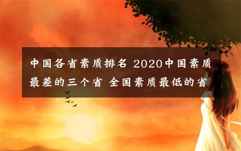 中國各省素質(zhì)排名 2020中國素質(zhì)最差的三個省 全國素質(zhì)最低的省份