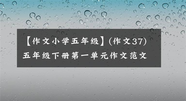 【作文小學五年級】(作文37)五年級下冊第一單元作文范文《那一刻，我長大了》