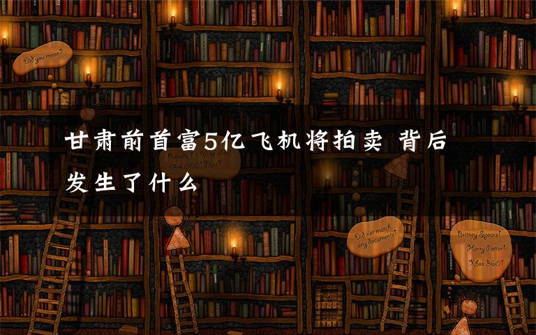 甘肅前首富5億飛機(jī)將拍賣 背后發(fā)生了什么