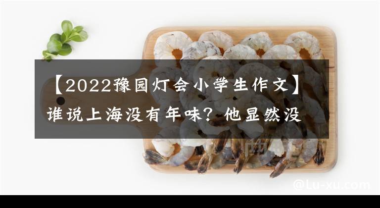 【2022豫園燈會小學(xué)生作文】誰說上海沒有年味？他顯然沒有去過藝苑燈會。