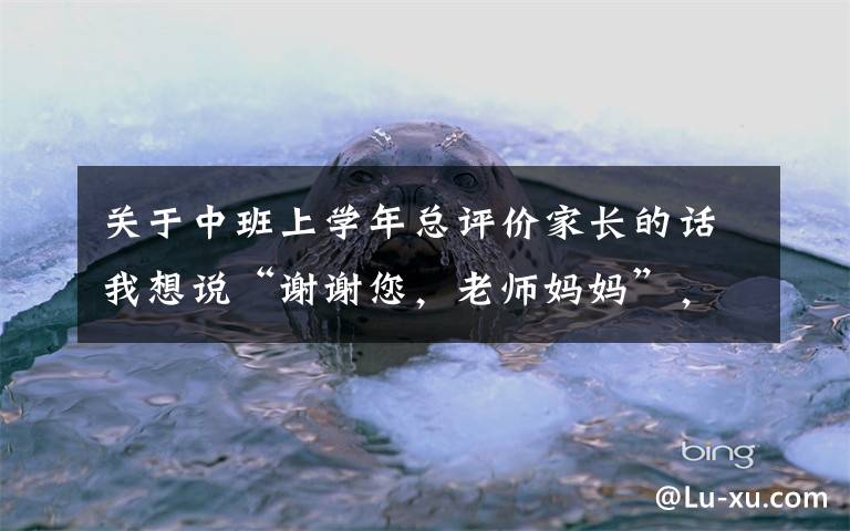 關(guān)于中班上學(xué)年總評(píng)價(jià)家長(zhǎng)的話(huà)我想說(shuō)“謝謝您，老師媽媽”，一位家長(zhǎng)和孩子的肺腑之言，催人淚下