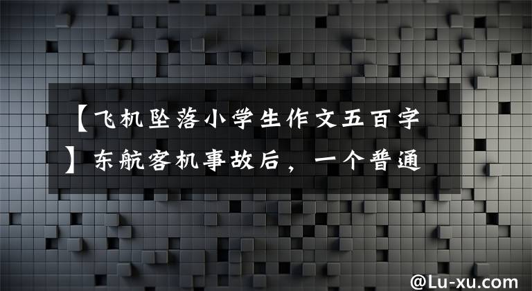 【飛機墜落小學生作文五百字】東航客機事故后，一個普通人有三種反思。