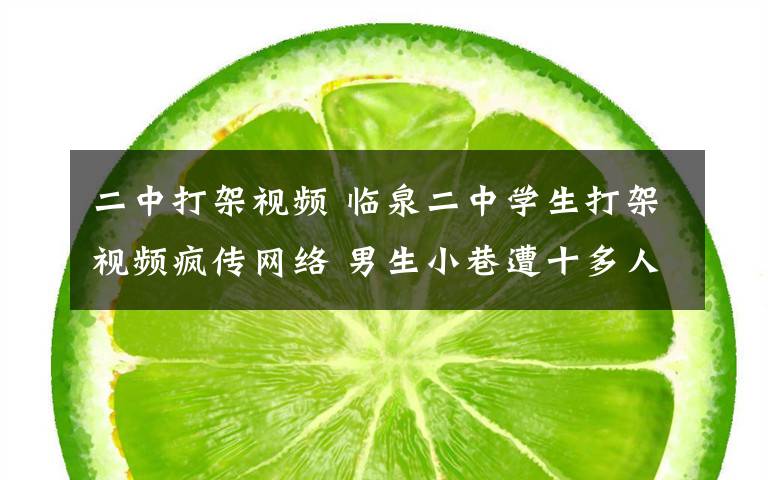 二中打架視頻 臨泉二中學生打架視頻瘋傳網(wǎng)絡 男生小巷遭十多人圍毆