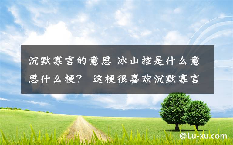 沉默寡言的意思 冰山控是什么意思什么梗？ 這梗很喜歡沉默寡言、對(duì)人冷淡這一類的人物