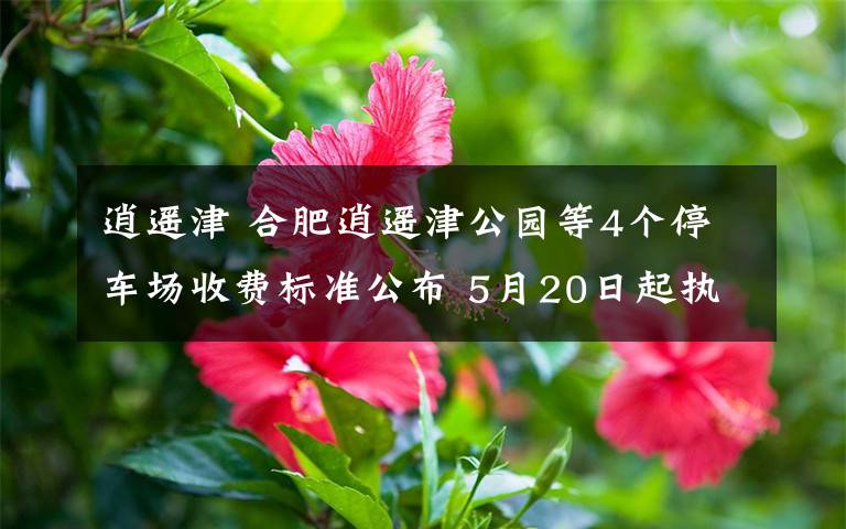 逍遙津 合肥逍遙津公園等4個停車場收費標準公布 5月20日起執(zhí)行