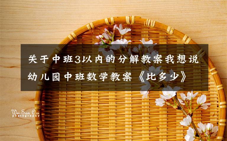 關于中班3以內(nèi)的分解教案我想說幼兒園中班數(shù)學教案《比多少》含反思