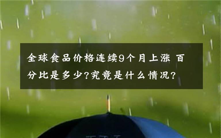 全球食品價格連續(xù)9個月上漲 百分比是多少?究竟是什么情況?