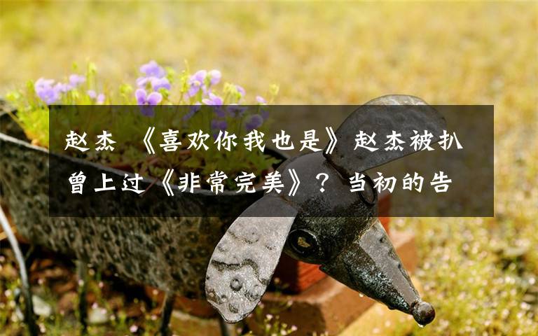 趙杰 《喜歡你我也是》趙杰被扒曾上過《非常完美》？當初的告白都忘了嗎！