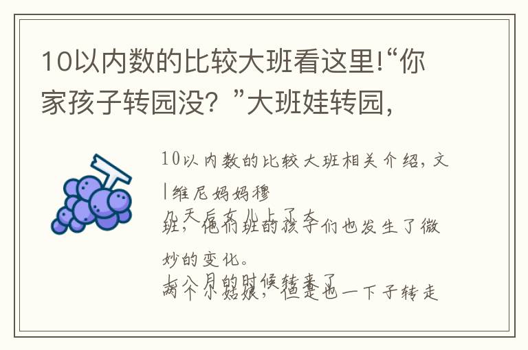 10以內(nèi)數(shù)的比較大班看這里!“你家孩子轉(zhuǎn)園沒？”大班娃轉(zhuǎn)園，多因“幼小銜接”，你怎么看？