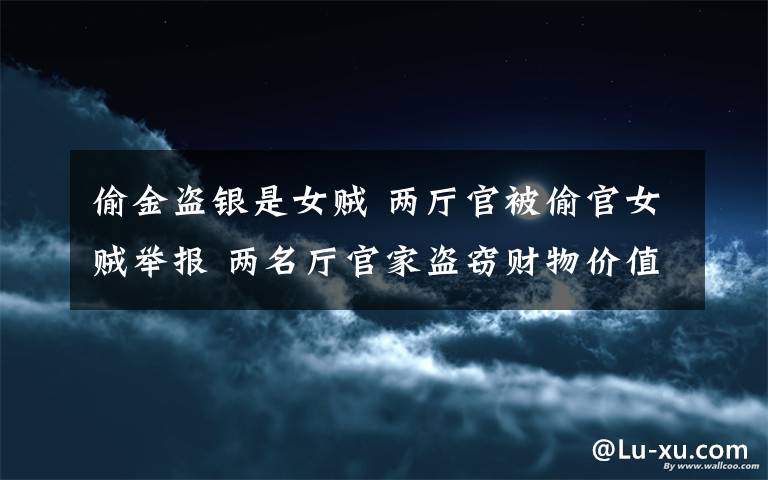 偷金盜銀是女賊 兩廳官被偷官女賊舉報 兩名廳官家盜竊財物價值200多萬元