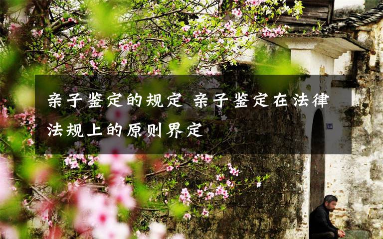 親子鑒定的規(guī)定 親子鑒定在法律法規(guī)上的原則界定