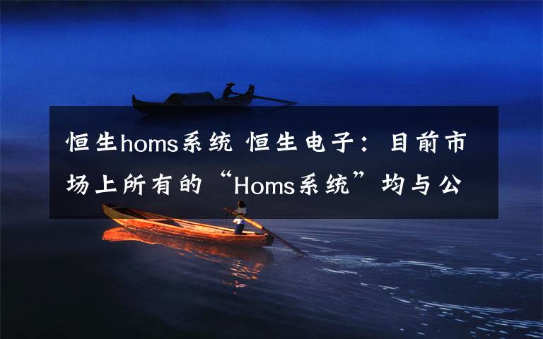 恒生homs系統(tǒng) 恒生電子：目前市場(chǎng)上所有的“Homs系統(tǒng)”均與公司無關(guān)