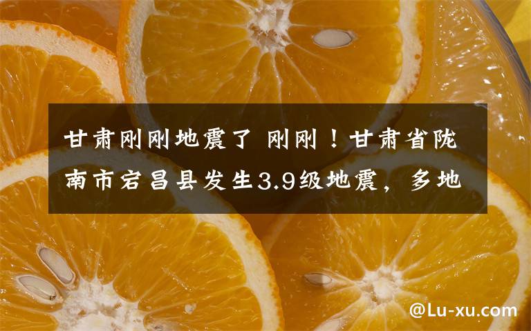 甘肅剛剛地震了 剛剛！甘肅省隴南市宕昌縣發(fā)生3.9級地震，多地震感明顯