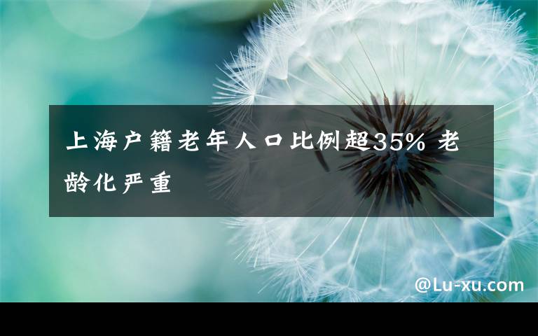 上海戶籍老年人口比例超35% 老齡化嚴(yán)重