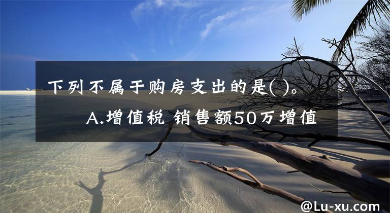 下列不屬于購(gòu)房支出的是( )。? A.增值稅 銷售額50萬(wàn)增值稅怎么算