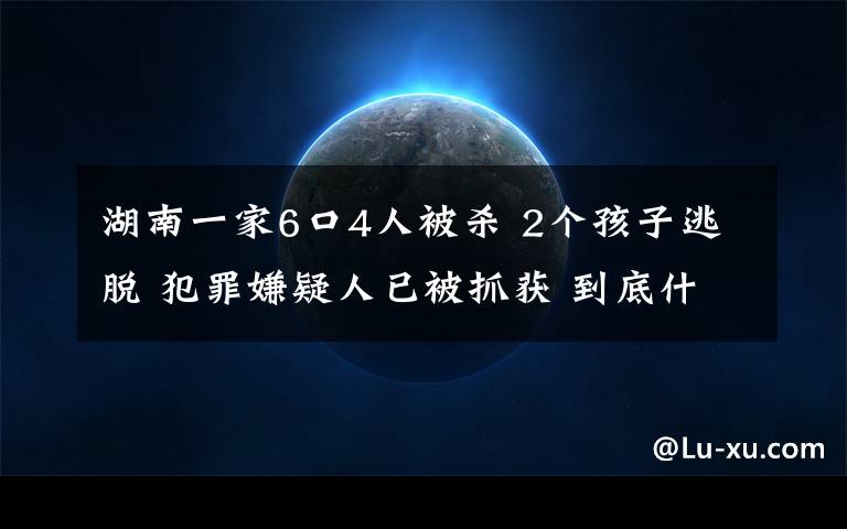 湖南一家6口4人被殺 2個(gè)孩子逃脫 犯罪嫌疑人已被抓獲 到底什么情況呢？