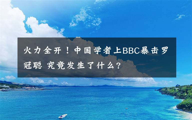 火力全開！中國學(xué)者上BBC暴擊羅冠聰 究竟發(fā)生了什么?