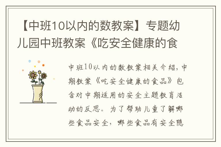 【中班10以內(nèi)的數(shù)教案】專題幼兒園中班教案《吃安全健康的食品》含反思