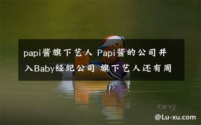 papi醬旗下藝人 Papi醬的公司并入Baby經(jīng)紀(jì)公司 旗下藝人還有周冬雨和陳赫