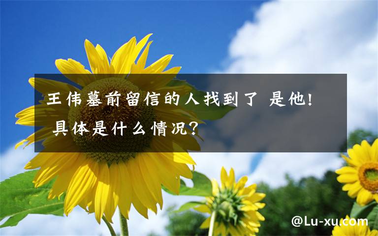 王偉墓前留信的人找到了 是他! 具體是什么情況？