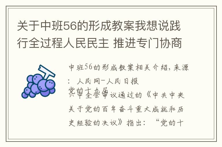 關(guān)于中班56的形成教案我想說踐行全過程人民民主 推進專門協(xié)商機構(gòu)建設(shè)