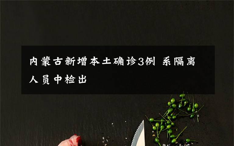 內(nèi)蒙古新增本土確診3例 系隔離人員中檢出