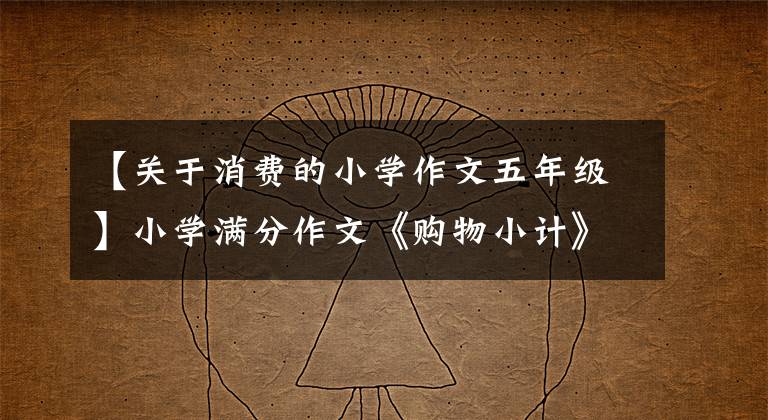 【關(guān)于消費(fèi)的小學(xué)作文五年級(jí)】小學(xué)滿分作文《購(gòu)物小計(jì)》被痛快斬首，伴隨著節(jié)約和成長(zhǎng)。