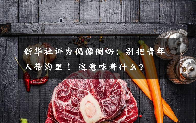 新華社評為偶像倒奶：別把青年人帶溝里！ 這意味著什么?