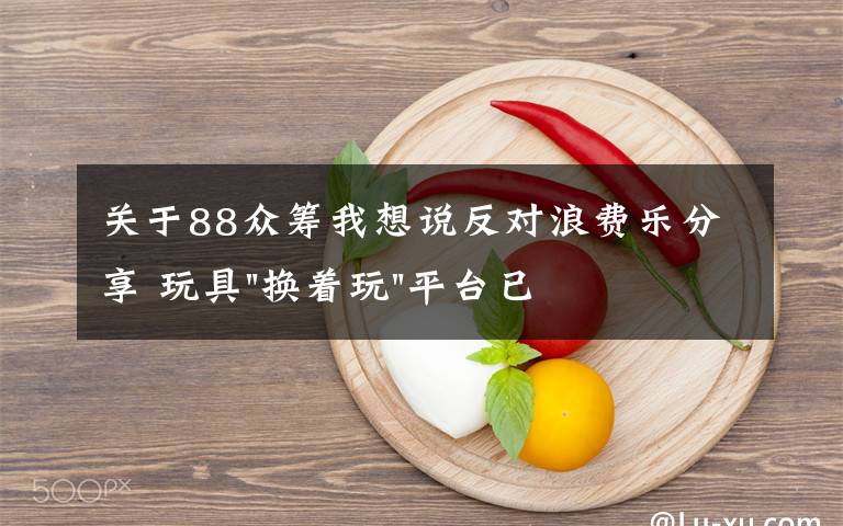 關(guān)于88眾籌我想說反對浪費(fèi)樂分享 玩具"換著玩"平臺已服務(wù)上萬家庭