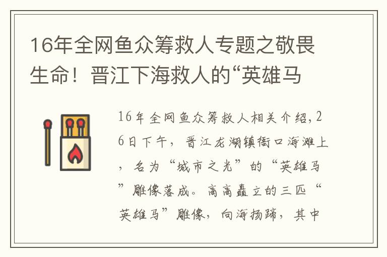 16年全網(wǎng)魚眾籌救人專題之敬畏生命！晉江下海救人的“英雄馬”歸來