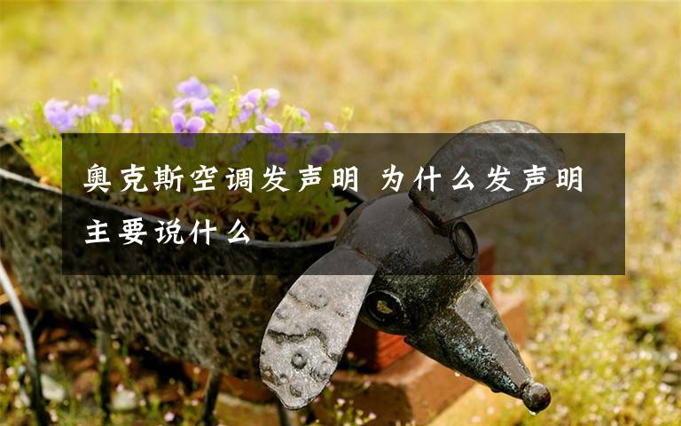 奧克斯空調(diào)發(fā)聲明 為什么發(fā)聲明主要說(shuō)什么