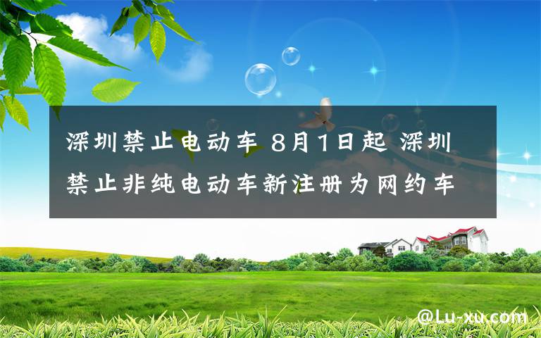 深圳禁止電動車 8月1日起 深圳禁止非純電動車新注冊為網(wǎng)約車