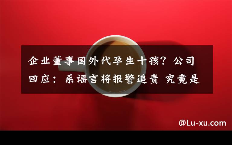 企業(yè)董事國外代孕生十孩？公司回應：系謠言將報警追責 究竟是怎么一回事?