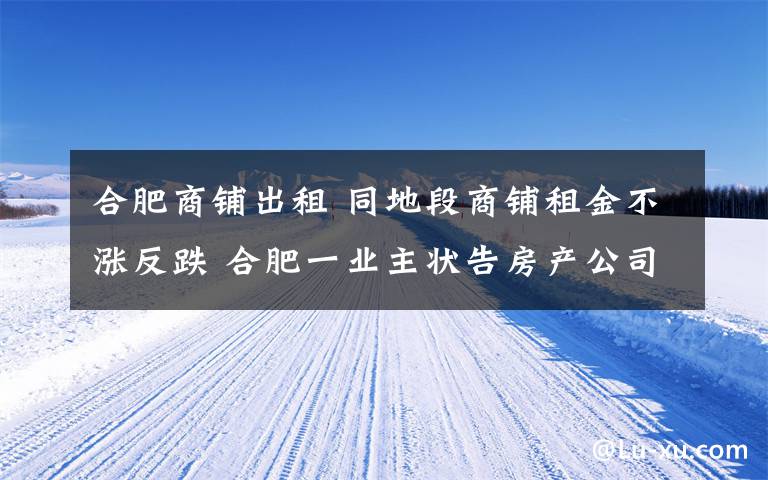 合肥商鋪出租 同地段商鋪租金不漲反跌 合肥一業(yè)主狀告房產(chǎn)公司