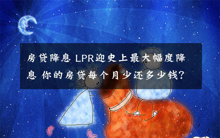 房貸降息 LPR迎史上最大幅度降息 你的房貸每個月少還多少錢？