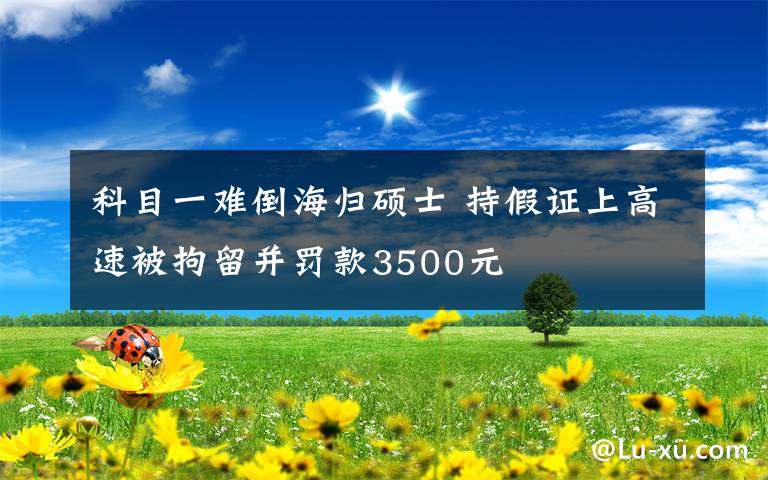 科目一難倒海歸碩士 持假證上高速被拘留并罰款3500元