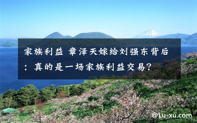 家族利益 章澤天嫁給劉強(qiáng)東背后：真的是一場家族利益交易？