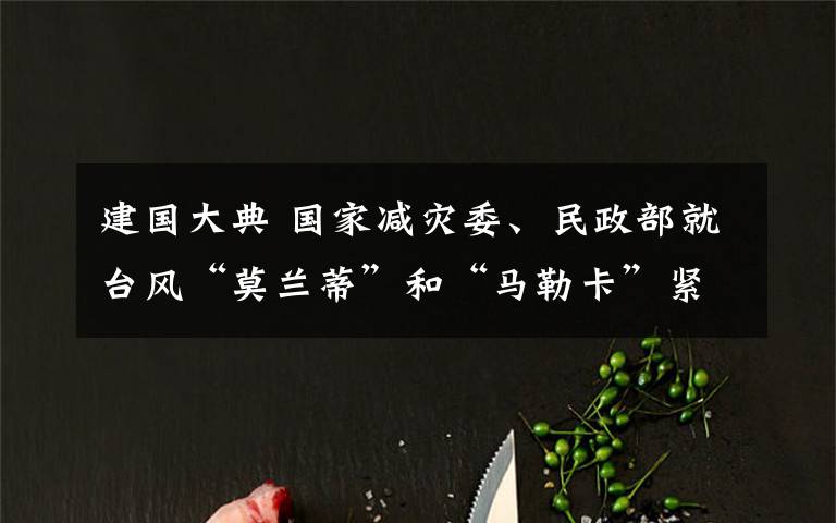 建國大典 國家減災委、民政部就臺風“莫蘭蒂”和“馬勒卡”緊急啟動國家Ⅳ級救災應急響應